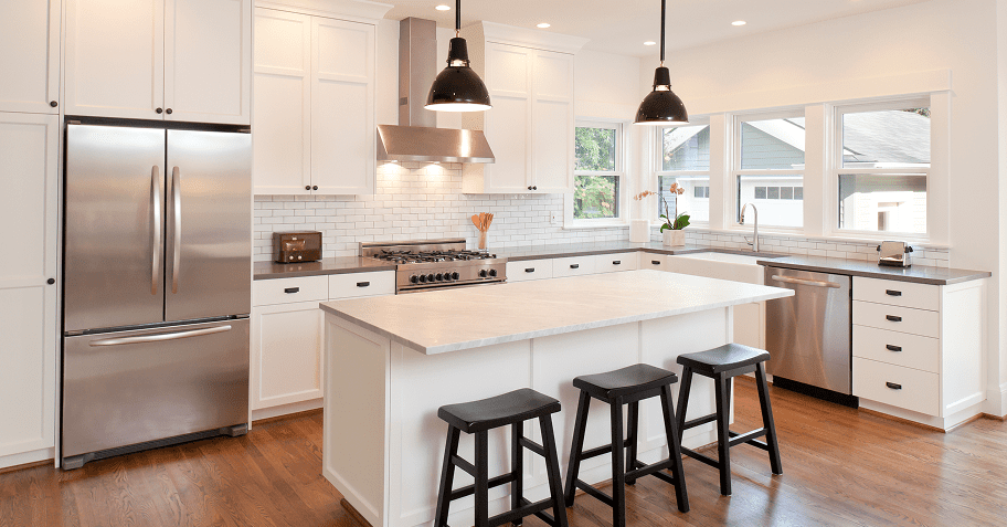 Spacious kitchen with stainless steel appliances