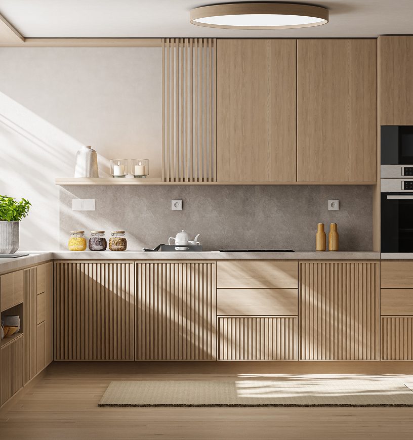 Minimalist kitchen design with natural light